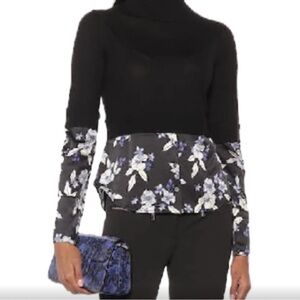 Veronica Beard | Nina Layered Slim-fit Jumper Mixed Media Sweater Silk Wool | S